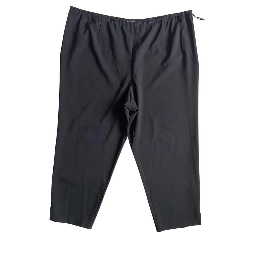 Eileen Fisher Washable Stretch Crepe Slim Ankle Pants Size 1X Black Quiet Luxury